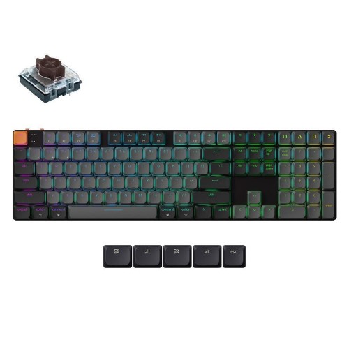 KEYBOARD WIRELESS  K5 QMK VERSION 2 (K5X-B3) MECHANICAL BROWN SWITCH RGB 100% US LAYOUT